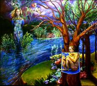 <div class='title'>Garden of Eden</div><br>oil on linen<br>53"w x 48"h<br>