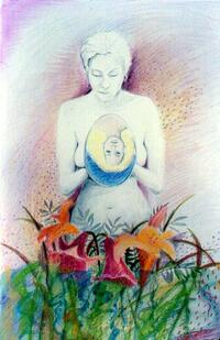 <div class='title'>Inner Child</div><br>mixed media<br>22"w x 30"h<br>