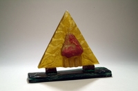 <div class='title'>Healed</div><br>Kiln-cast glass<br>10"h x 11.5"w x 3"d<br>